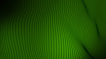 3D Lime green slow motion strip lines on dark background
