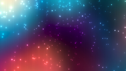 colorful glowing bokeh particles gradient abstract background, futuristic falling glitter particles loop able background