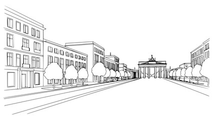 Line Art of Unter den Linden, Berlin
