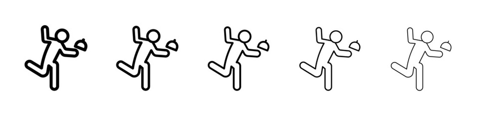 waiter falling icon thin outline logo mark set