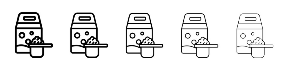 Washing powder icon thin outline logo mark set