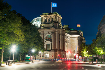 Reichtag at night in Berlin. Germany