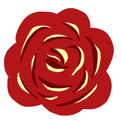 Bold Red Rose Flat Style Illustration