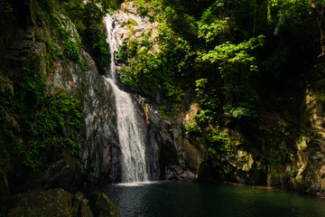 Pristine waters rushing from the Busay Falls. San Fernando, Romblon, Philippines