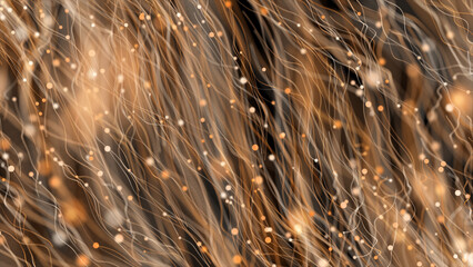 Orange color 3d particles floating in cyber space futuristic background, simple and classy...