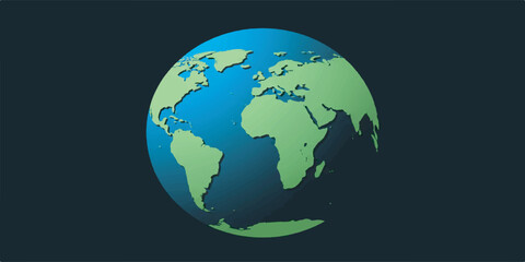 Fototapeta premium Planet Earth Vector Illustration with Clean Lines and Smooth Color