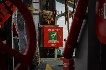 The main deck of the offshore support vessel full of tools, equipment and devices used for offshore...