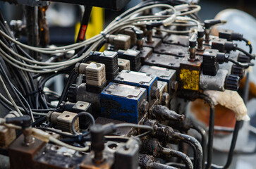 The solenoid valves system of a larger mechanism. It is a complex and complicated system requiring regular maintenance and sometimes - repair