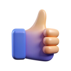 3d Rendered Icon Of Thumbs Up Isolated On
