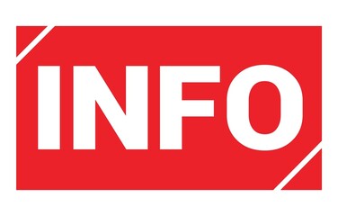 INFO text written on red stamp sign.