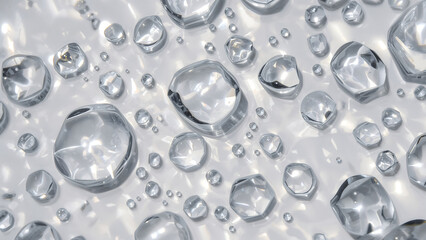 Macro Photography of Water Droplets on a Smooth Surface