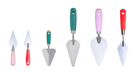 Colorful gardening trowels set showcasing essential tools for planting and cultivating.