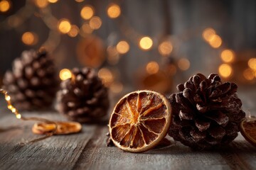 Pine Cone and Orange Slice Decoration