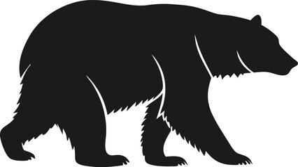 Silhouette vector illustration of a wild bear on white background