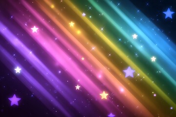 Fototapeta premium Abstract background with neon stars light at night