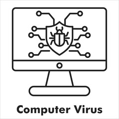 Computer Virus Outline Icon
