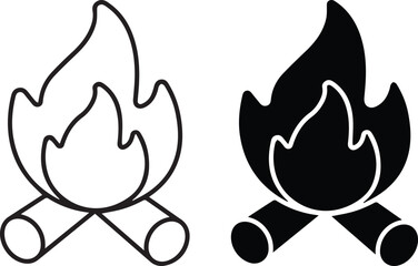 flame, fire icon  campfire,bonfire,  pit, outdoor burning, fireplace, embers, heat, warmth, camp, nature, landscape