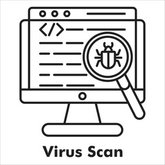 Virus Scan Outline Icon