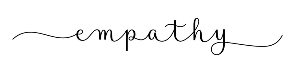 EMPATHY vector brush calligraphy banner with swashes on white background