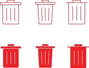 trash can, can, dustbin, garbage container, waste receptacle, trash disposal, household objects, vector illustration