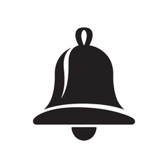 Classic Notification Bell Silhouette Vector for Alerts and Reminders