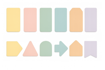 Set of colorful sticky notes with transparent background for easy use