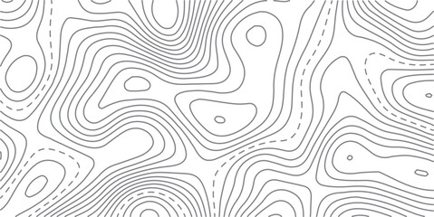 Topographic map background geographic line map with elevation assignments. Modern design with White background with topographic wavy pattern design.paper texture Imitation of a geographical map shades
