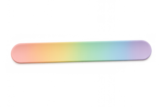 Horizontal rounded rectangle showing vibrant rainbow gradient on transparent background