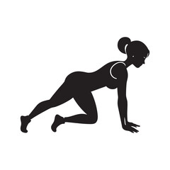silhouette of a woman exercising