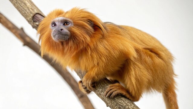 Golden Lion Tamarin on studio background