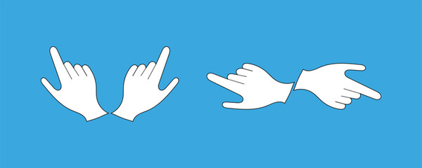 Cursor icons set. Cursor set in hand, arrow and mouse forms, mouse click cursor set, arrow and hand pointer. Vector illustration.