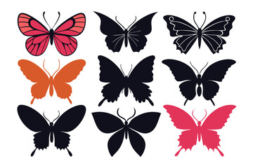 set of butterflies