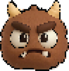 Fototapeta premium monster pixel character brown