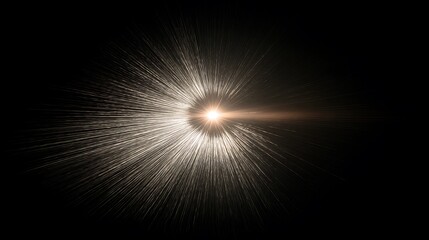 Bright starburst light rays explosion in space