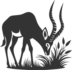 Antelope cute forest animal vector drawing silhouette illustration