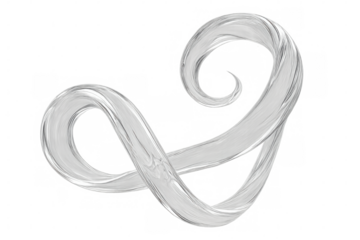 White paint stroke swirling and forming an infinity symbol on a transparent background, ideal for creative projects