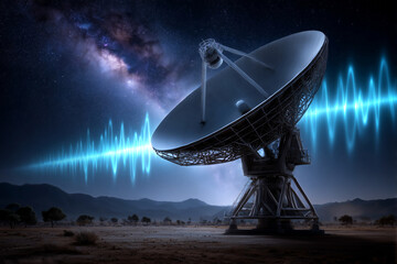 Radio waves traveling through deep space