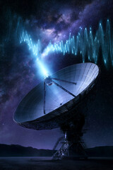 Radio waves traveling through deep space