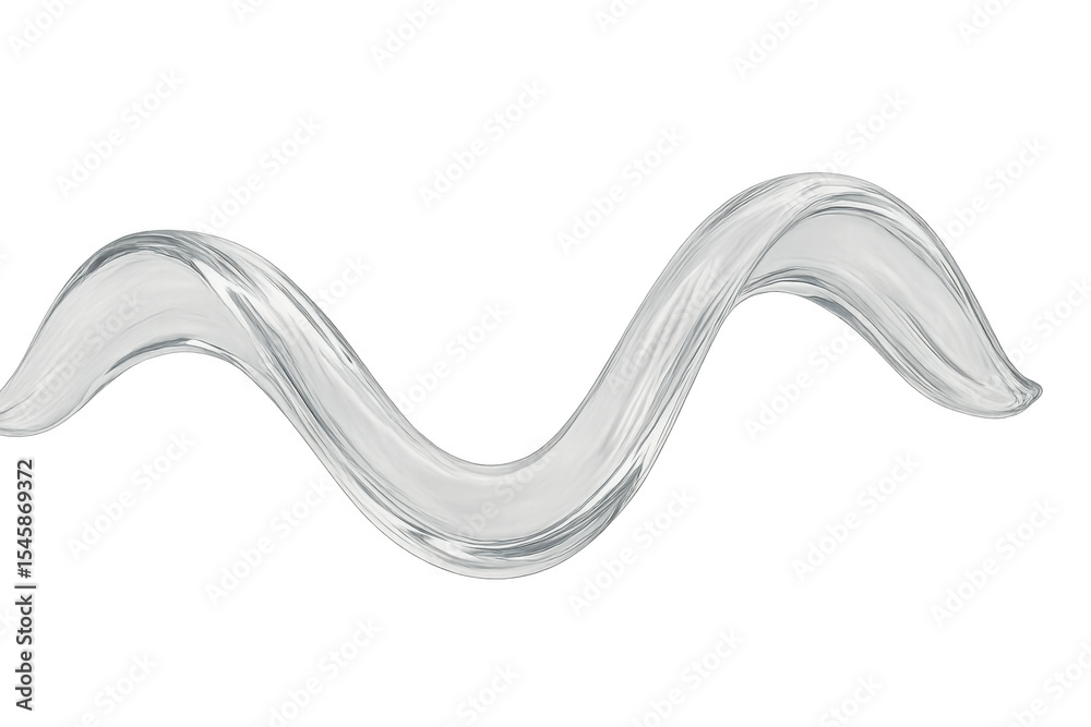 Poster crystal-clear water curving dynamically, creating smooth wave pattern against pristine background, s