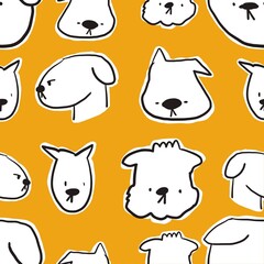 seamless pattern with angry dogs