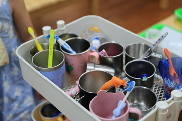 Children toothbrushes.