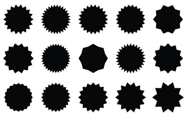 Glossy Red Sale Badge Collection   Percentage Discount Labels, Starburst Stickers   Vintage Tags Set