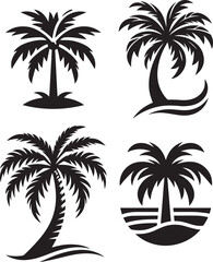 palm tree vectors and  logo style design illustration