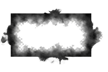 Dark-smoke-or-fog-frame-design-isolated-on-transparent-background
