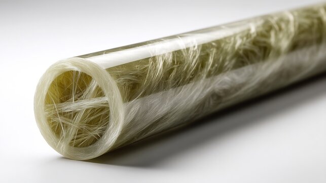 Macro of a Fiber Reinforced Polymer (FRP) Composite Pipe with Intricate Details