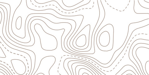 Topographic map background geographic line map with elevation assignments. Modern design with White background with topographic wavy pattern design.paper texture Imitation of a geographical map shades