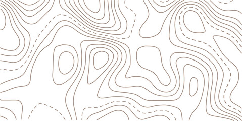 Topographic map background geographic line map with elevation assignments. Modern design with White background with topographic wavy pattern design.paper texture Imitation of a geographical map shades