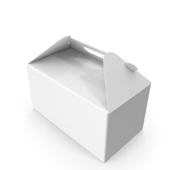 Blank White Cardboard Carry Box, Packaging Design Element on transparent background , png