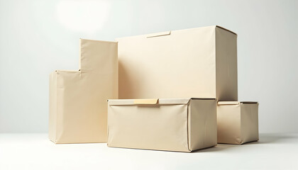 Boxes Wrapped in Neutral Paper for Shipping or Storage