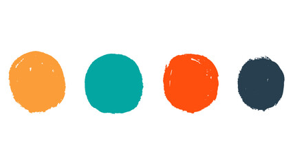 set of colorful brush circle frame, hand drawn circle brush collection, vector illustration.